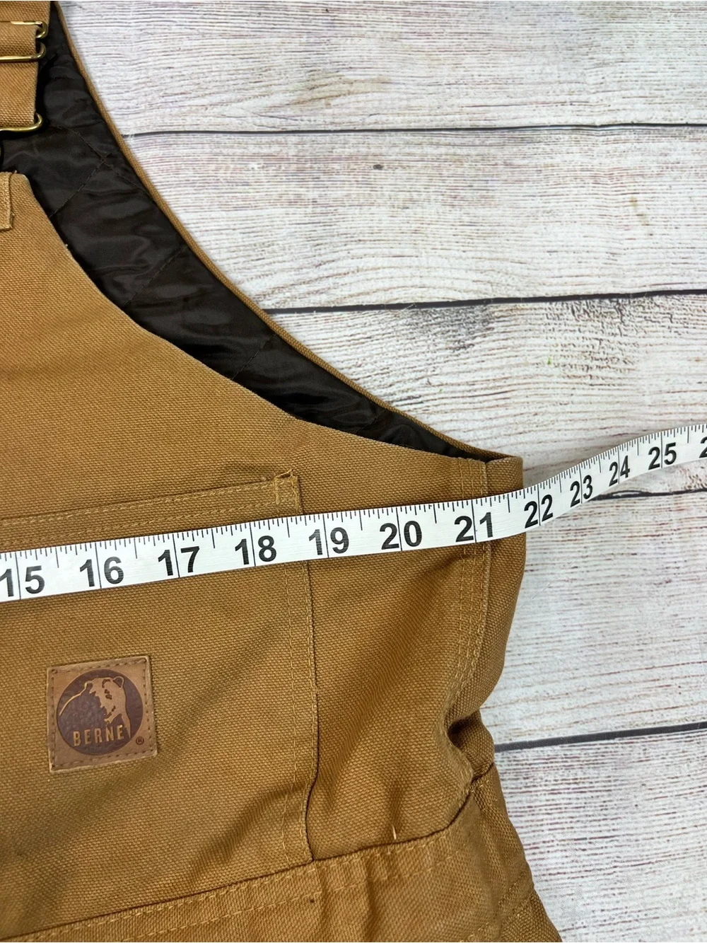 Berne Brown Deluxe Insulated Bib Overalls Mens Size Large Short Gorpcore Outdoor